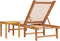 vidaXL - Ligbed - met - tafel - massief - acaciahout - en - textileen - crèmekleurig