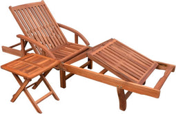 vidaXL - Ligbed - met - tafel - massief - acaciahout
