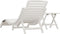 vidaXL - Ligbed - met - tafeltje - massief - acaciahout - wit
