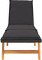 vidaXL - Ligbed - met - tafeltje - poly - rattan - en - massief - acaciahout