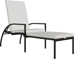 vidaXL - Ligbed - met - voetensteun - polyetheen - rattan - bruin