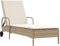 vidaXL - Ligbed - met - wielen - en - kussen - poly - rattan - beige