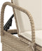 vidaXL - Ligbed - met - wielen - en - kussen - poly - rattan - beige