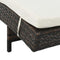 vidaXL - Ligbed - met - wielen - en - kussen - poly - rattan - bruin