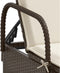 vidaXL - Ligbed - met - wielen - en - kussen - poly - rattan - bruin