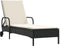 vidaXL - Ligbed - met - wielen - en - kussen - poly - rattan - zwart