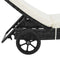 vidaXL - Ligbed - met - wielen - en - kussen - poly - rattan - zwart