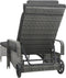 vidaXL - Ligbed - met - wielen - poly - rattan - antraciet