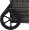 vidaXL - Ligbed - met - wieltjes - poly - rattan - grijs