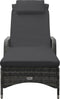 vidaXL - Ligbed - met - wieltjes - poly - rattan - grijs