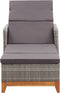 vidaXL - Ligbed - poly - rattan - en - massief - acaciahout - grijs
