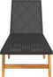 vidaXL - Ligbed - poly - rattan - en - massief - acaciahout - zwart - en - bruin