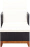 vidaXL - Ligbed - poly - rattan - en - massief - acaciahout - zwart