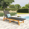 vidaXL - Ligbed - poly - rattan - en - massief - acaciahout - zwart - en - bruin