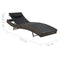 vidaXL - Ligbed - poly - rattan - en - textileen - bruin