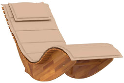 vidaXL - Ligbed - schommelend - met - kussen - massief - acaciahout