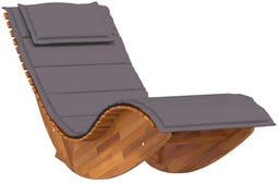 vidaXL - Ligbed - schommelend - met - kussen - massief - acaciahout