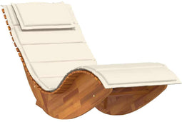vidaXL - Ligbed - schommelend - met - kussen - massief - acaciahout