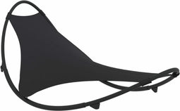 vidaXL - Ligbed - schommelend - met - wieltjes - staal - en - textileen - stof - zwart