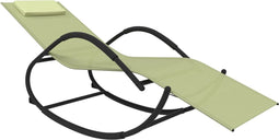 vidaXL - Ligbed - schommelend - staal - en - textileen - crèmekleurig