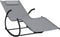 vidaXL - Ligbed - schommelend - staal - en - textileen - grijs