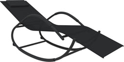 vidaXL - Ligbed - schommelend - staal - en - textileen - zwart