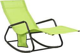 vidaXL - Ligbed - staal - en - textileen - groen