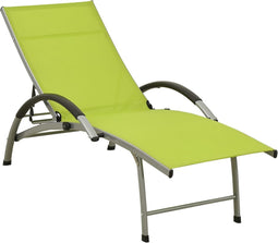 vidaXL - Ligbed - textileen - en - aluminium - groen
