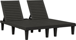 vidaXL - Ligbed - tweepersoons - 155x138x83 - cm - polypropeen - zwart