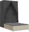 vidaXL - Ligbed - tweepersoons - met - dak - en - gordijn - poly - rattan - lichtgrijs