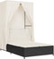 vidaXL - Ligbed - tweepersoons - met - dak - en - gordijn - poly - rattan - zwart