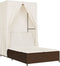 vidaXL - Ligbed - tweepersoons - met - dak - en - gordijn - poly - rattan - bruin