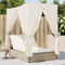 vidaXL - Ligbed - tweepersoons - met - dak - en - gordijn - poly - rattan - beige