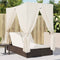 vidaXL - Ligbed - tweepersoons - met - dak - en - gordijn - poly - rattan - bruin