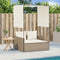 vidaXL - Ligbed - tweepersoons - met - dak - en - gordijn - poly - rattan - beige