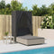 vidaXL - Ligbed - tweepersoons - met - dak - en - gordijn - poly - rattan - lichtgrijs
