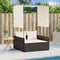 vidaXL - Ligbed - tweepersoons - met - dak - en - gordijn - poly - rattan - bruin