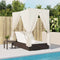 vidaXL - Ligbed - tweepersoons - met - dak - en - gordijn - poly - rattan - bruin