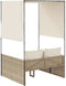 vidaXL - Ligbed - tweepersoons - met - dak - en - gordijn - poly - rattan - beige