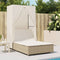 vidaXL - Ligbed - tweepersoons - met - dak - en - gordijn - poly - rattan - beige