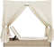 vidaXL - Ligbed - tweepersoons - met - dak - en - gordijn - poly - rattan - beige