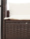 vidaXL - Ligbed - tweepersoons - met - dak - en - gordijn - poly - rattan - bruin