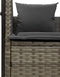 vidaXL - Ligbed - tweepersoons - met - dak - en - gordijn - poly - rattan - grijs