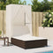 vidaXL - Ligbed - tweepersoons - met - dak - en - gordijn - poly - rattan - bruin