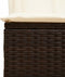 vidaXL - Ligbed - tweepersoons - met - dak - en - gordijn - poly - rattan - bruin