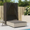 vidaXL - Ligbed - tweepersoons - met - dak - en - gordijn - poly - rattan - lichtgrijs