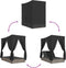 vidaXL - Ligbed - tweepersoons - met - dak - en - gordijn - poly - rattan - grijs