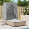 vidaXL - Ligbed - tweepersoons - met - dak - en - gordijn - poly - rattan - beige