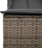 vidaXL - Ligbed - tweepersoons - met - dak - en - gordijn - poly - rattan - grijs