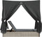 vidaXL - Ligbed - tweepersoons - met - dak - en - gordijn - poly - rattan - lichtgrijs